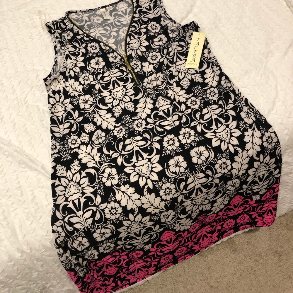 Black and Pink Floral Dress, XL
